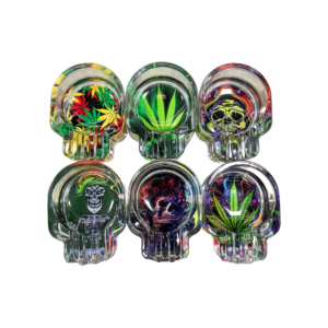 Cinzeiro de Vidro Caveira Psychedelic Collection