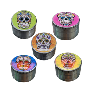 Dichavador de Metal Caveiras Colirida Medio - Prata