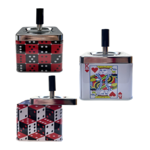 Cinzeiro De Mesa Carro Com Tampa Giratoria Metal - Quadrado