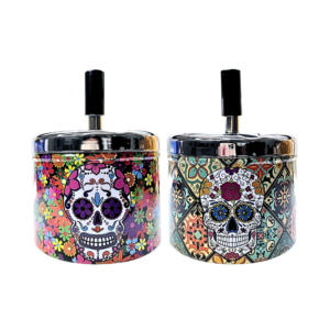 Cinzeiro Giratório Skull Floral Premium