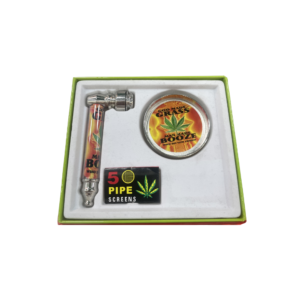 Kit Pipe Metal com Dichavador Bob Marley Grass