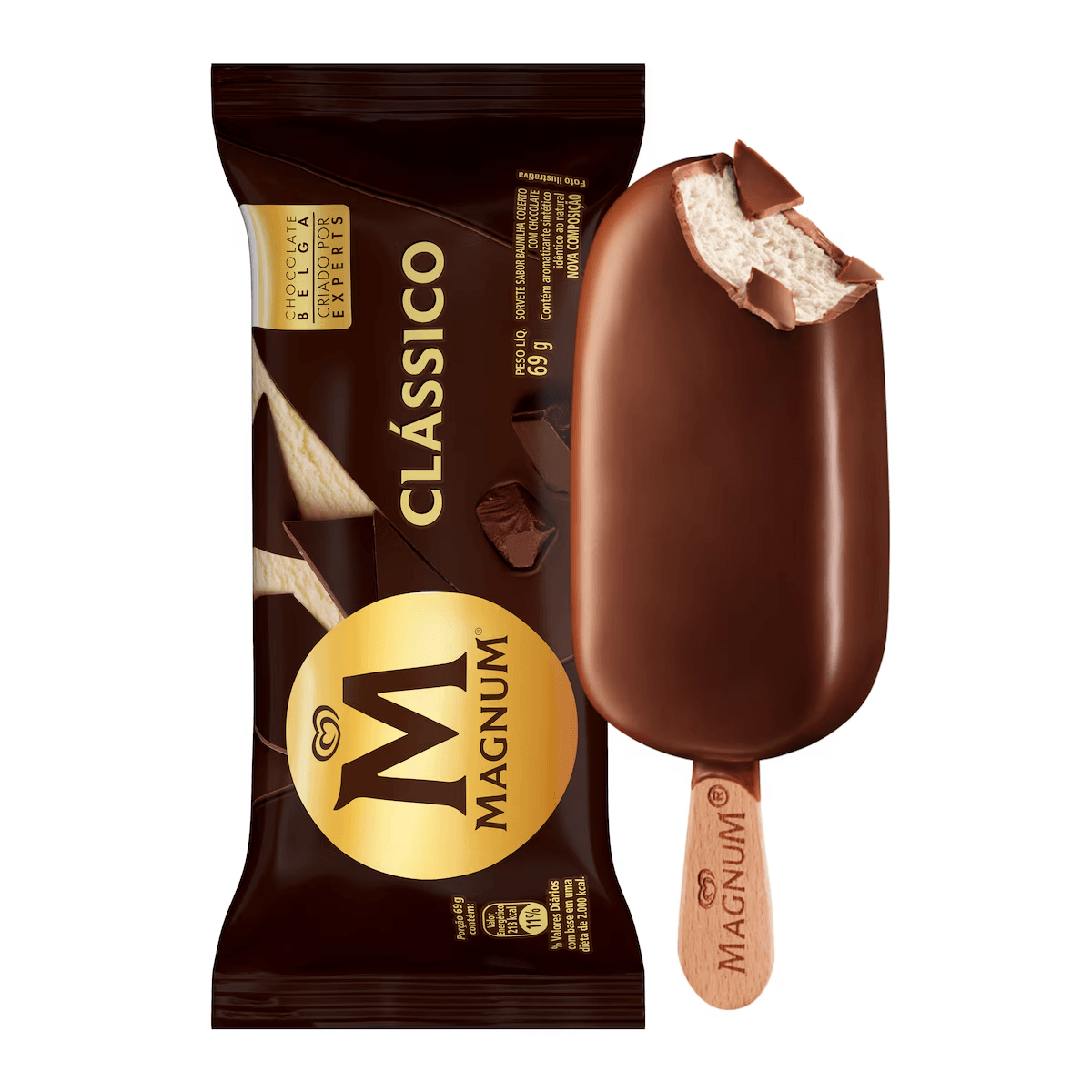 Picolé Magnum Clássico Chocolate ao Leite 69g