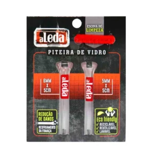 Piteira de Vidro Aleda com Escova de Limpeza 5mm e 6mm