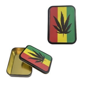 Porta Fumo Metal Colors Rasta Premium com Tampa