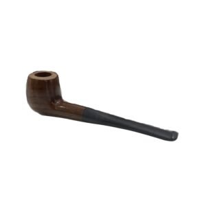 Cachimbo Reto Marrom Estilo Madeira com Piteira Preta