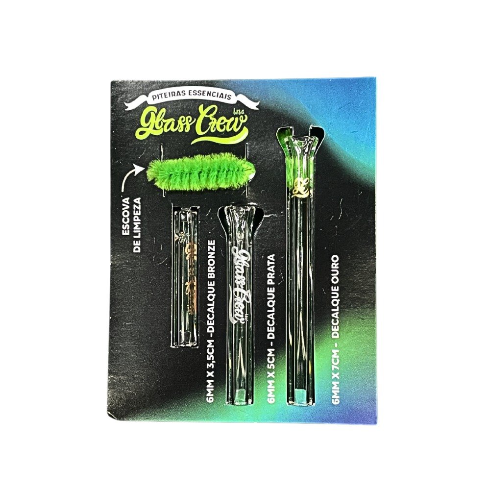 Piteira de Vidro Glass com Escova de Limpeza Cores Variadas - Imagem 2