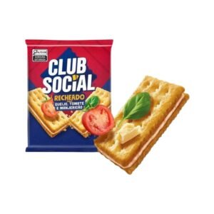 Biscoito Club Social Recheado Queijo, Tomate e Manjericão